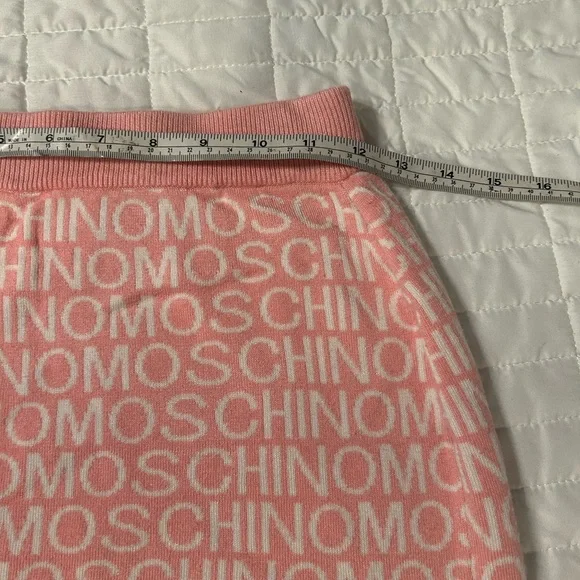 💕 Moschino Couture Pink Knit Logo Skirt Set Size L - Picture 9 of 10